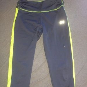 Under Armour Grey and Green Capris Leggings